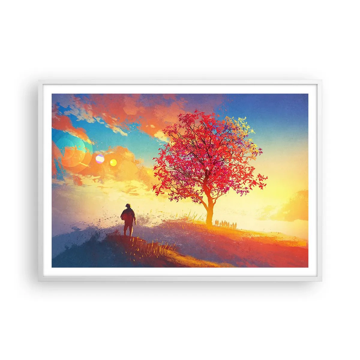 Poster in white frmae - Pilgrim at Its Goal - 100x70 cm