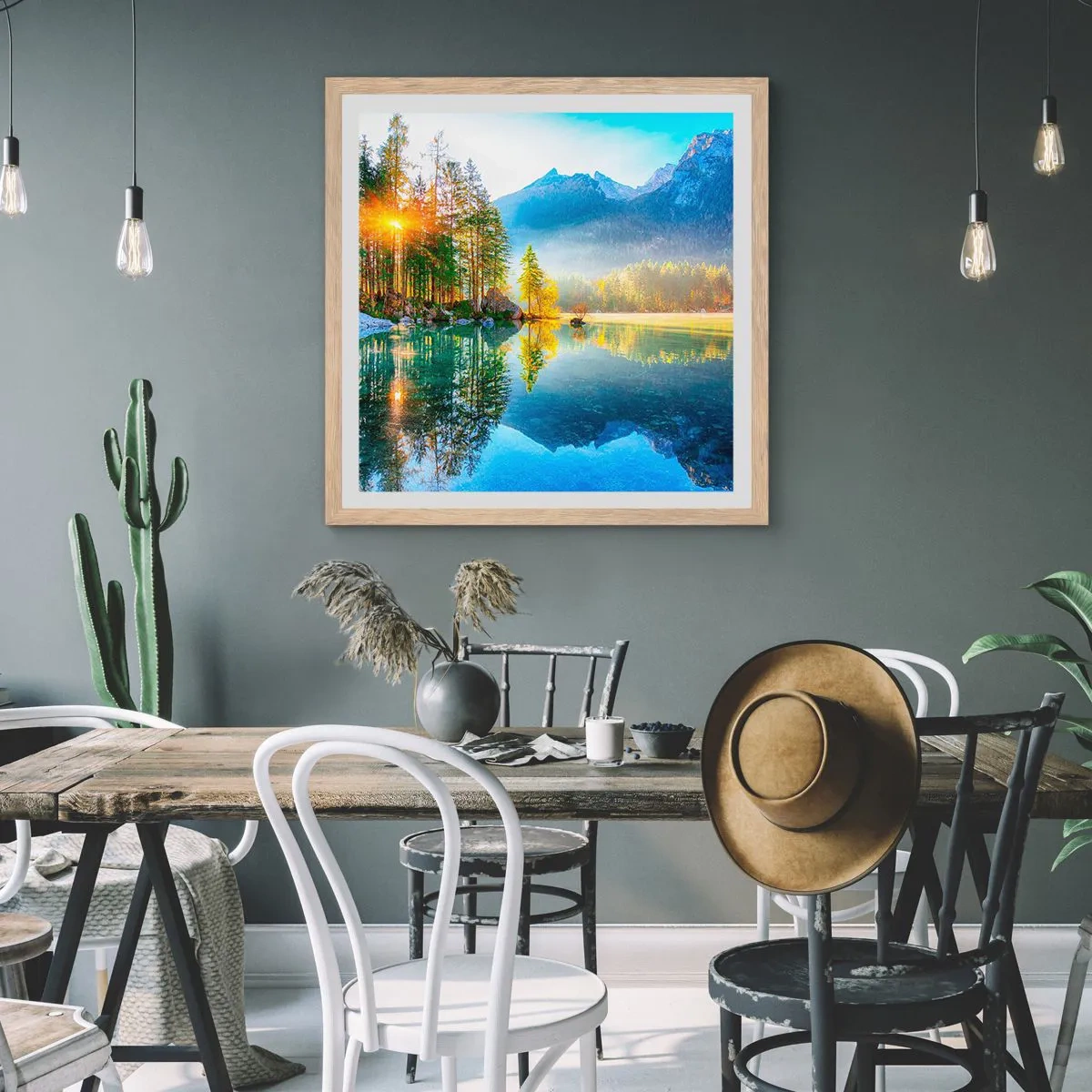 Poster in light oak frame - Majesty and Sweetness - 50x50 cm