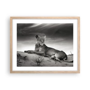 Poster in light oak frame - Queen of Desert Is Resting - 50x40 cm