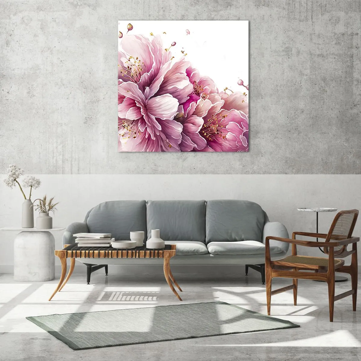 Glass picture - Land of Cherry Blossoms - 70x70 cm