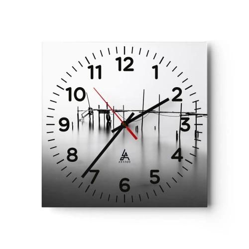 Wall clock - Clock on glass - And If the World Doesn't Exist? - 30x30 cm