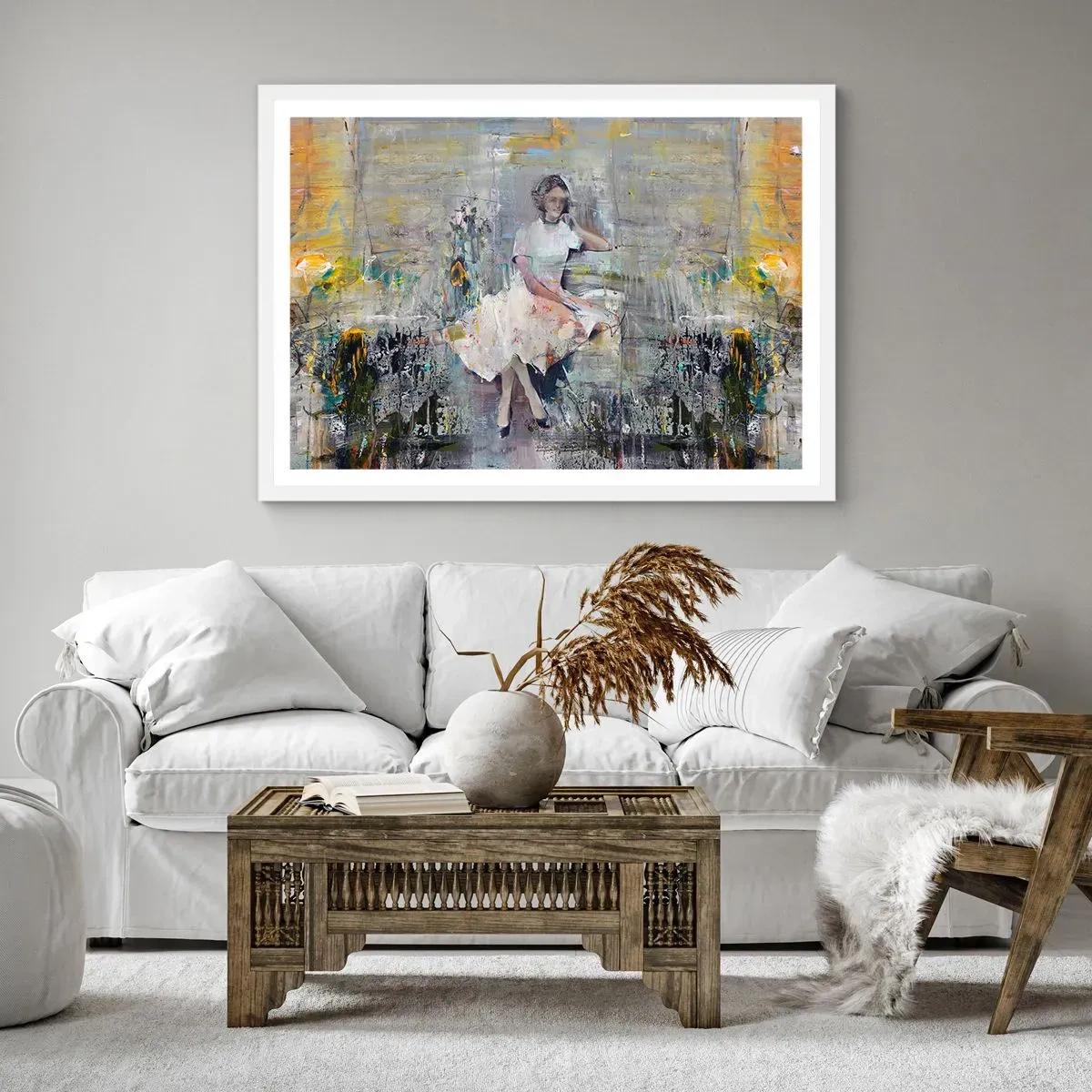 Poster in white frmae - Classical and Modern - 100x70 cm