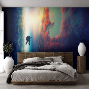 Photo Wallpaper Premium Sand - Confronting the Universe - Abstraction, Astronaut, Cosmos - 100x70 cm