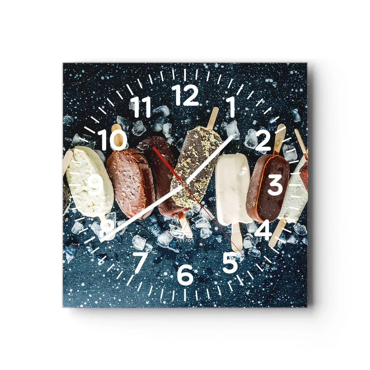 Wall clock - Clock on glass - Taste of the Hot Summer - 30x30 cm