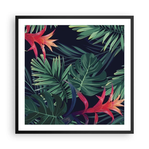 Poster in black frame - Burn in Green - 60x60 cm