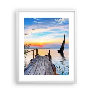 Poster in white frmae - Good Evening - 40x50 cm