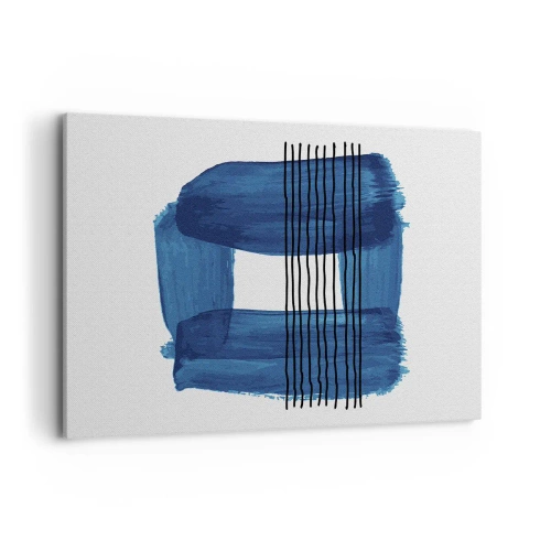 Canvas picture - Blue and Black Composition - 100x70 cm