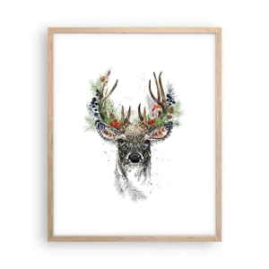 Poster in light oak frame - In Christmas Attire - 40x50 cm