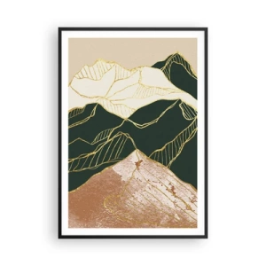 Poster in black frame - Golden Peaks - 70x100 cm