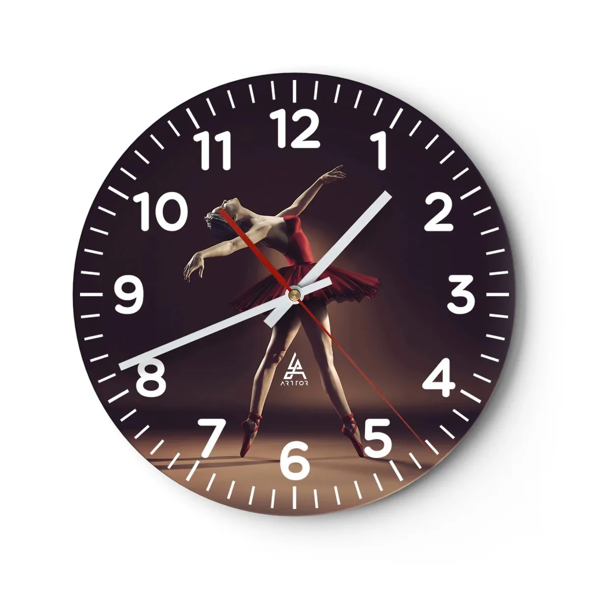 Wall clock - Clock on glass - Prima Ballerina - 40x40 cm