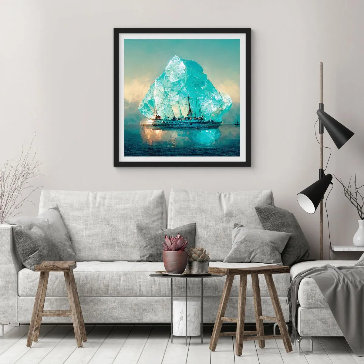 Poster in black frame - Arctic Diamond - 40x40 cm