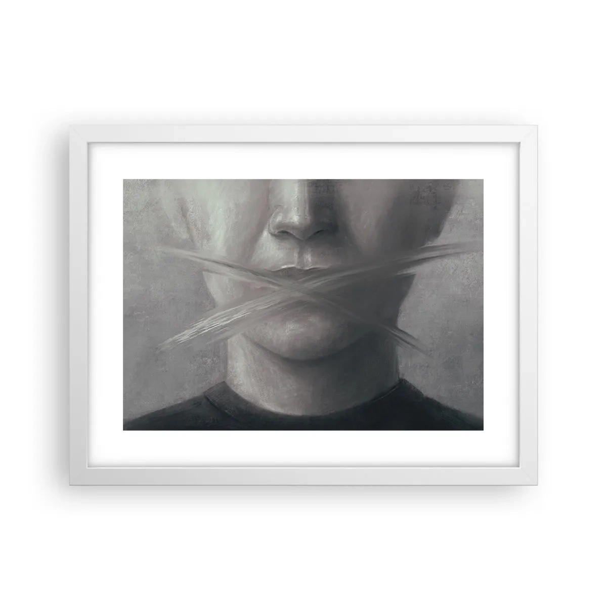 Poster in white frmae - Not a Word - 40x30 cm