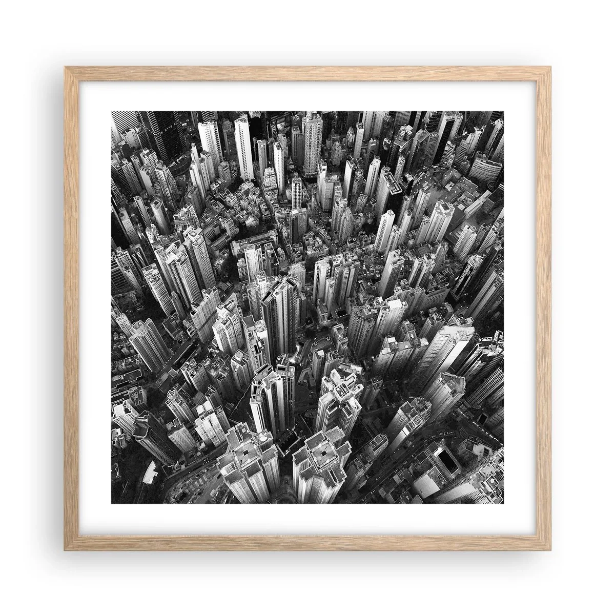 Poster in light oak frame - Higher and Higher - 50x50 cm