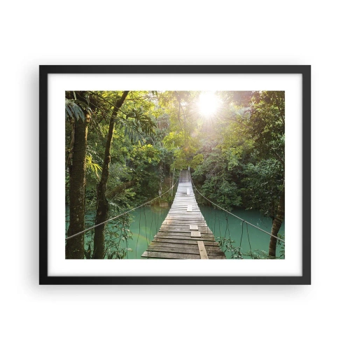 Poster in black frame - Azure Water in Azure Forest - 50x40 cm
