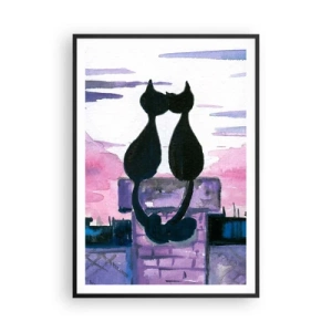 Poster in black frame - Rendezvous under the Moon - 70x100 cm