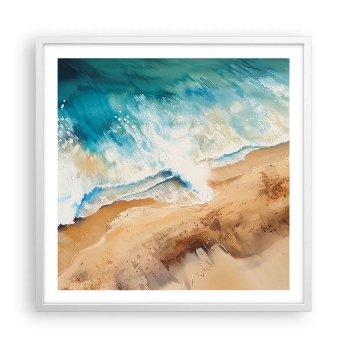 Poster in white frmae - Returning Wave - 60x60 cm