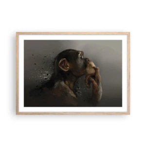 Poster in light oak frame - Certainly a Thinker - 70x50 cm