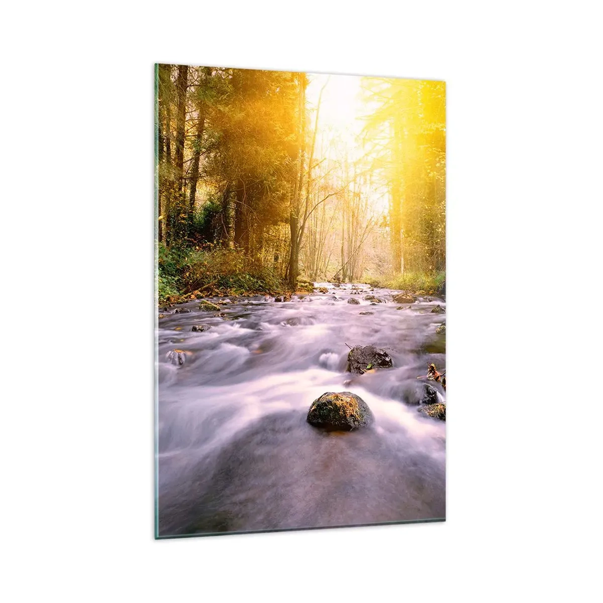 Glass picture - Malachite in Silver and Gold Setting - 80x120 cm