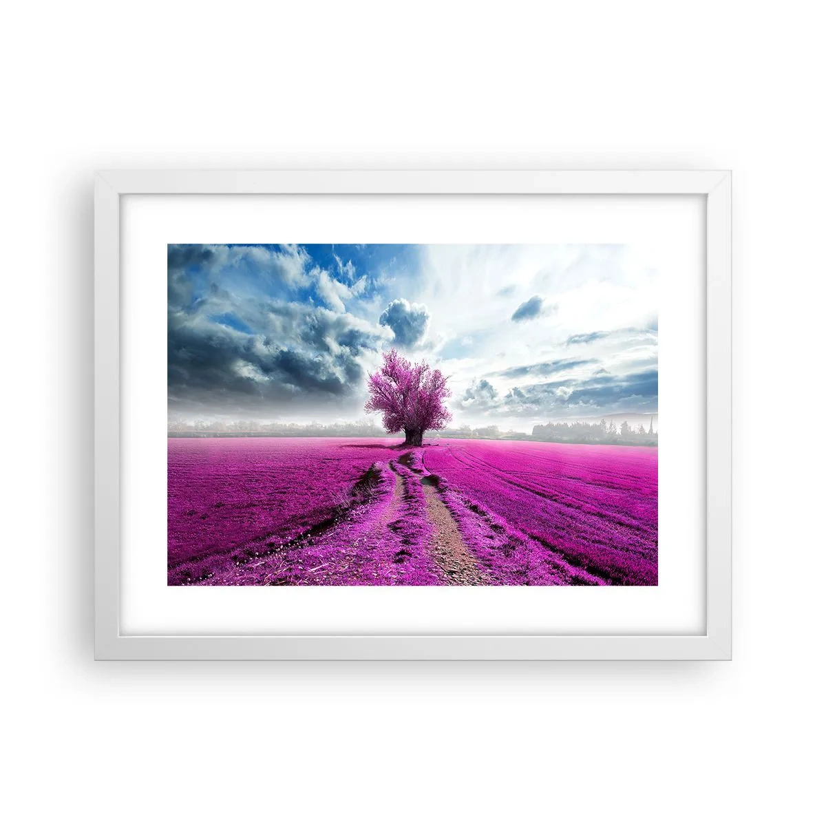 Poster in white frmae - Heathland Charm - 40x30 cm