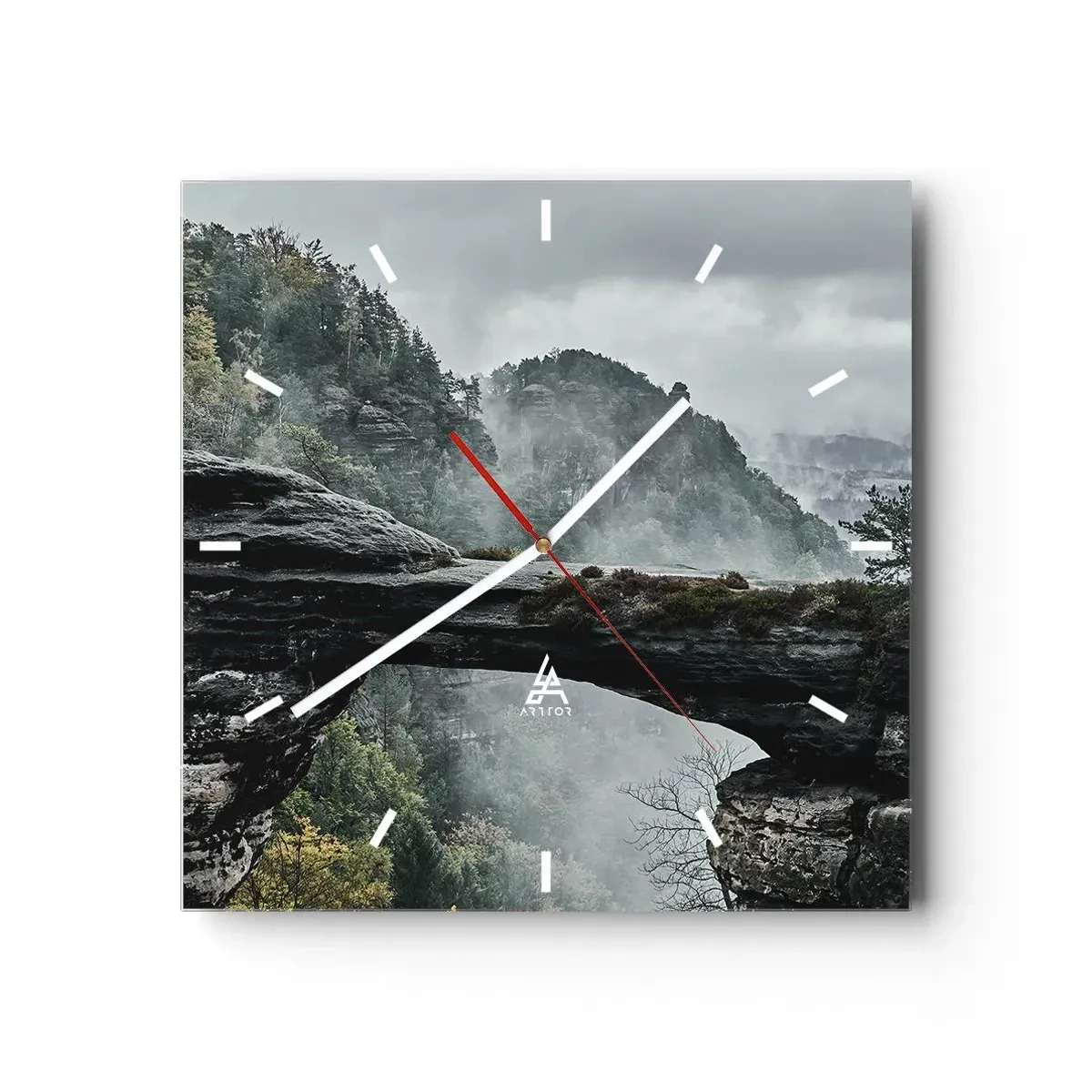 Wall clock - Clock on glass - Adventure Is About to Start - 30x30 cm