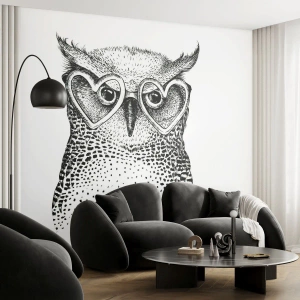 Custom Self-Adhesive Wallpaper Deluxe Sticker - Wise And With Love - Owl, For children, Animals