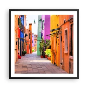 Poster in black frame - Rainbow Alley - 60x60 cm