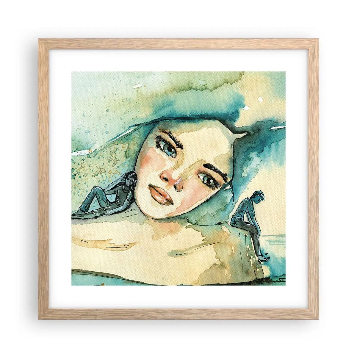 Poster in light oak frame - Am I Blue? - 40x40 cm