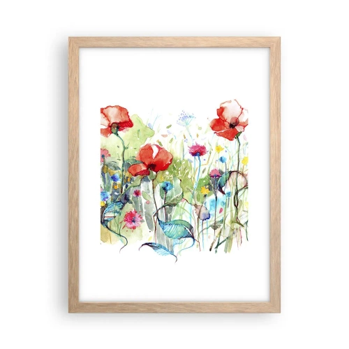 Poster in light oak frame - Meadow in May - 30x40 cm