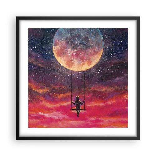 Poster in black frame - Swinging in the Clouds - 50x50 cm