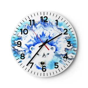 Wall clock - Clock on glass - King of Arctica in Icy Crown - 40x40 cm