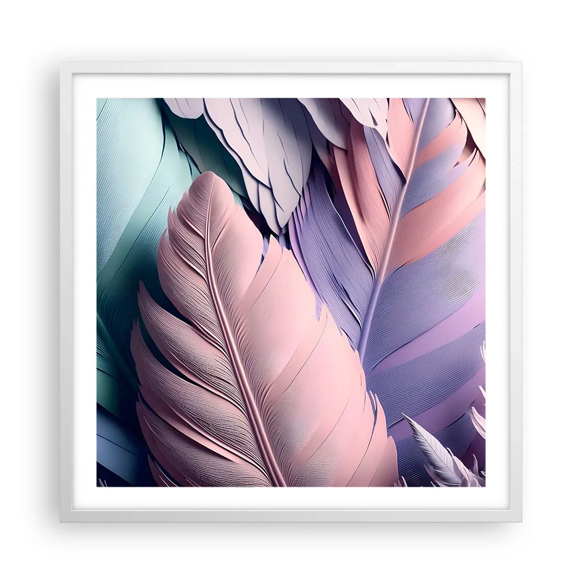 Poster in white frmae - Birdie Chic - 60x60 cm