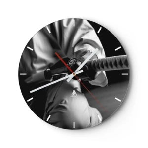 Wall clock - Clock on glass - Warrior's Soul - 40x40 cm