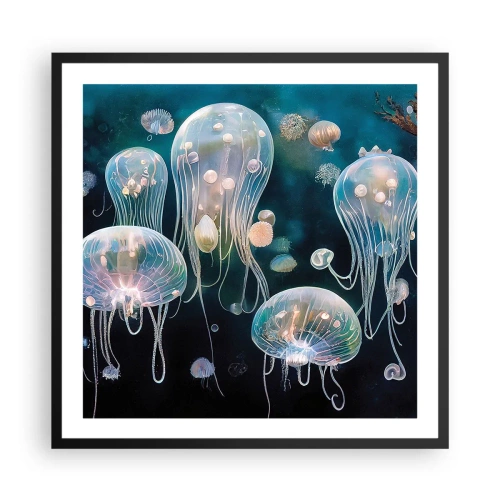 Poster in black frame - Underwater Ball - 60x60 cm