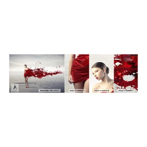 Photo Wallpaper Sample Self-Adhesive Deluxe Sticker - Passionate Like a Scarlet - Woman, Model, Graphics - 100x30 cm