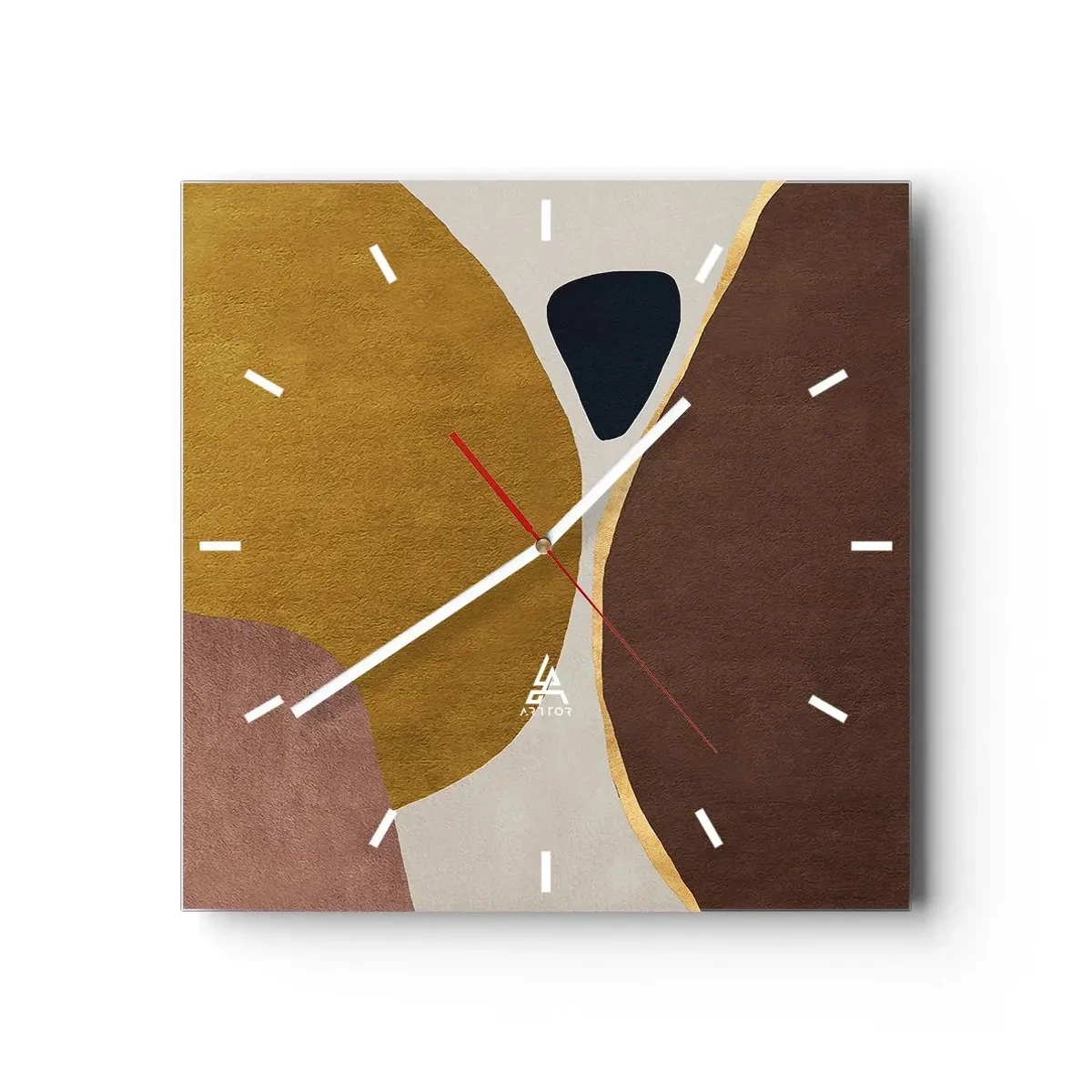 Wall clock - Clock on glass - Abstract - Place in sSace - 30x30 cm