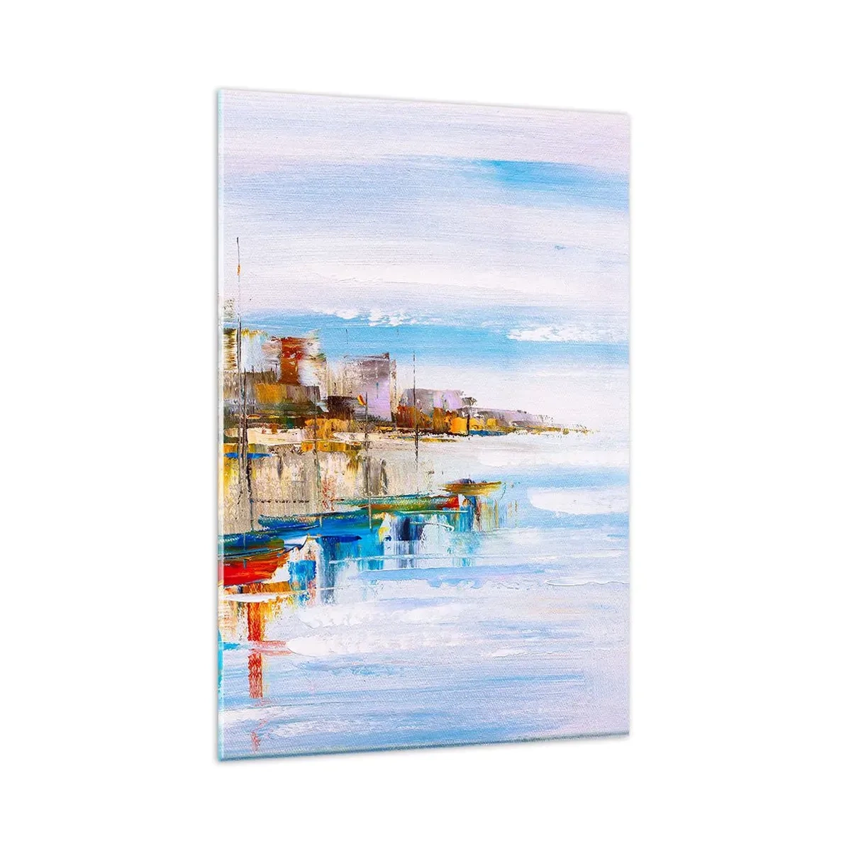 Glass picture - Multicolour Town Marina - 80x120 cm