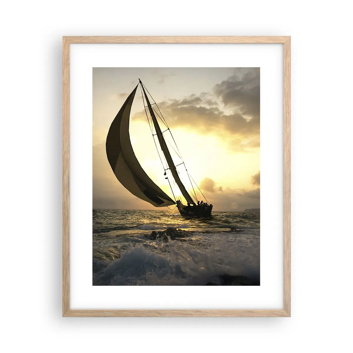 Poster in light oak frame - With and against the Wind - 40x50 cm