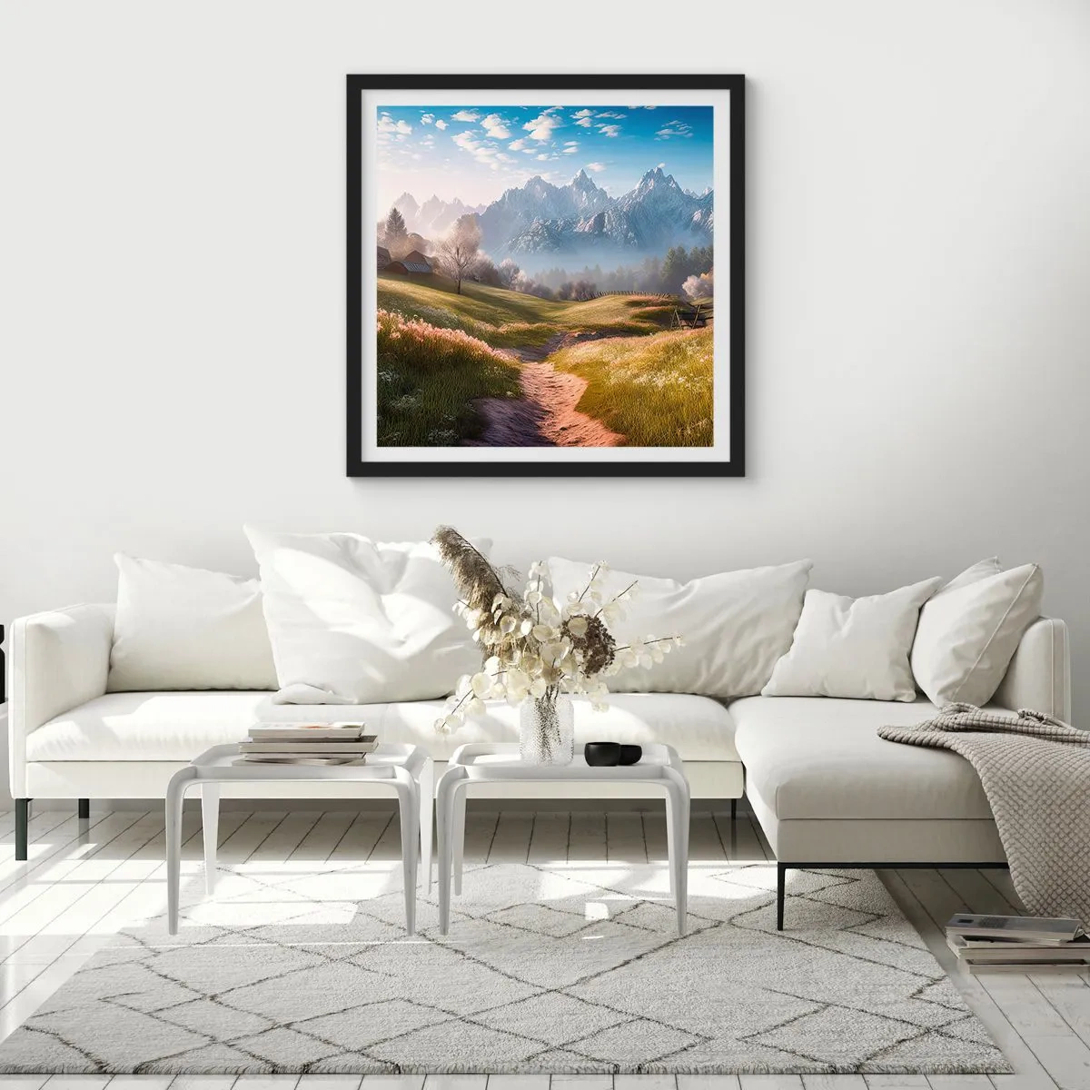 Poster in black frame - Quiet Valley - 40x40 cm