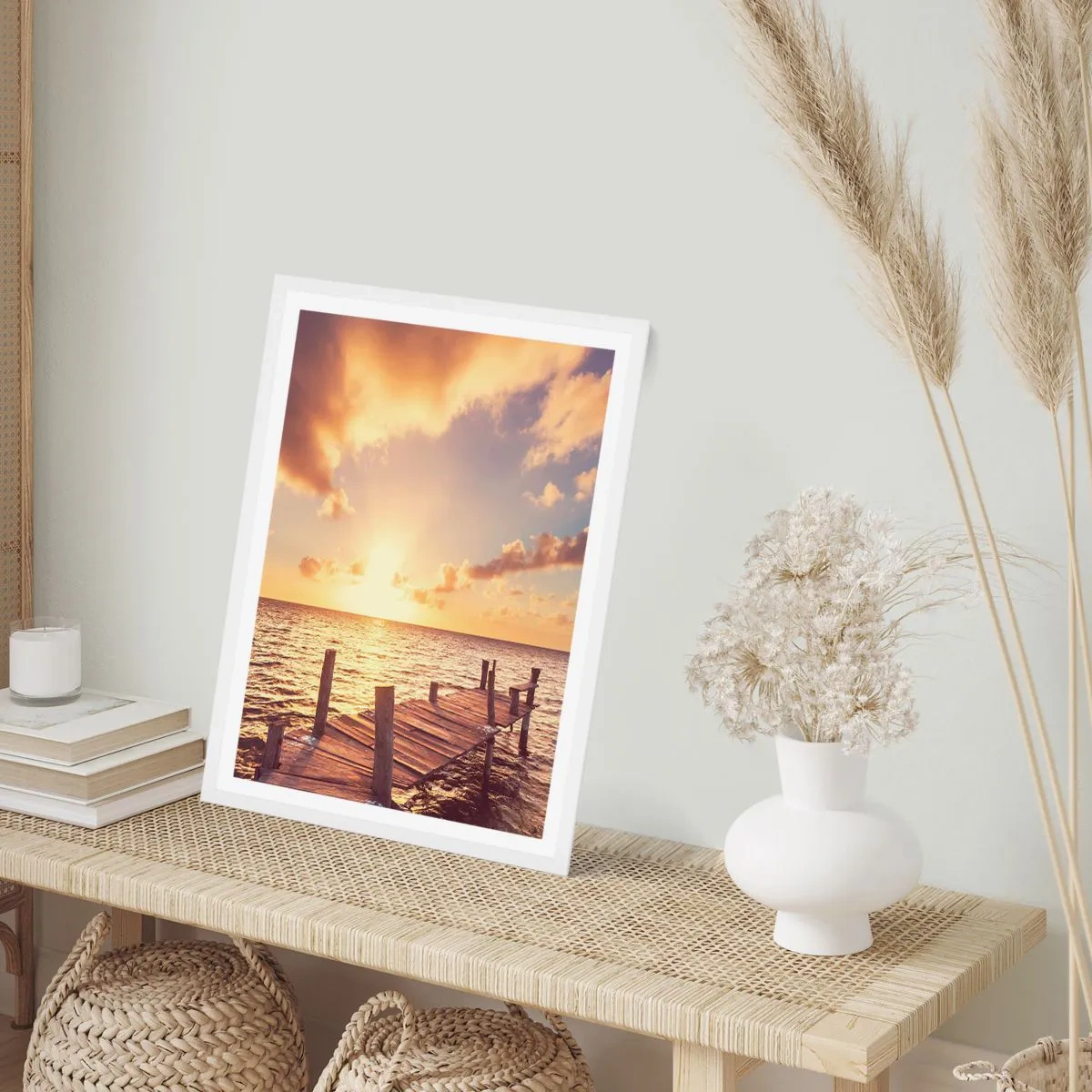 Poster in white frmae - Golden Land of Tranquility - 70x100 cm