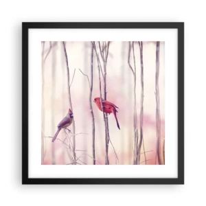 Poster in black frame - Tale of a Pink Forest - 40x40 cm