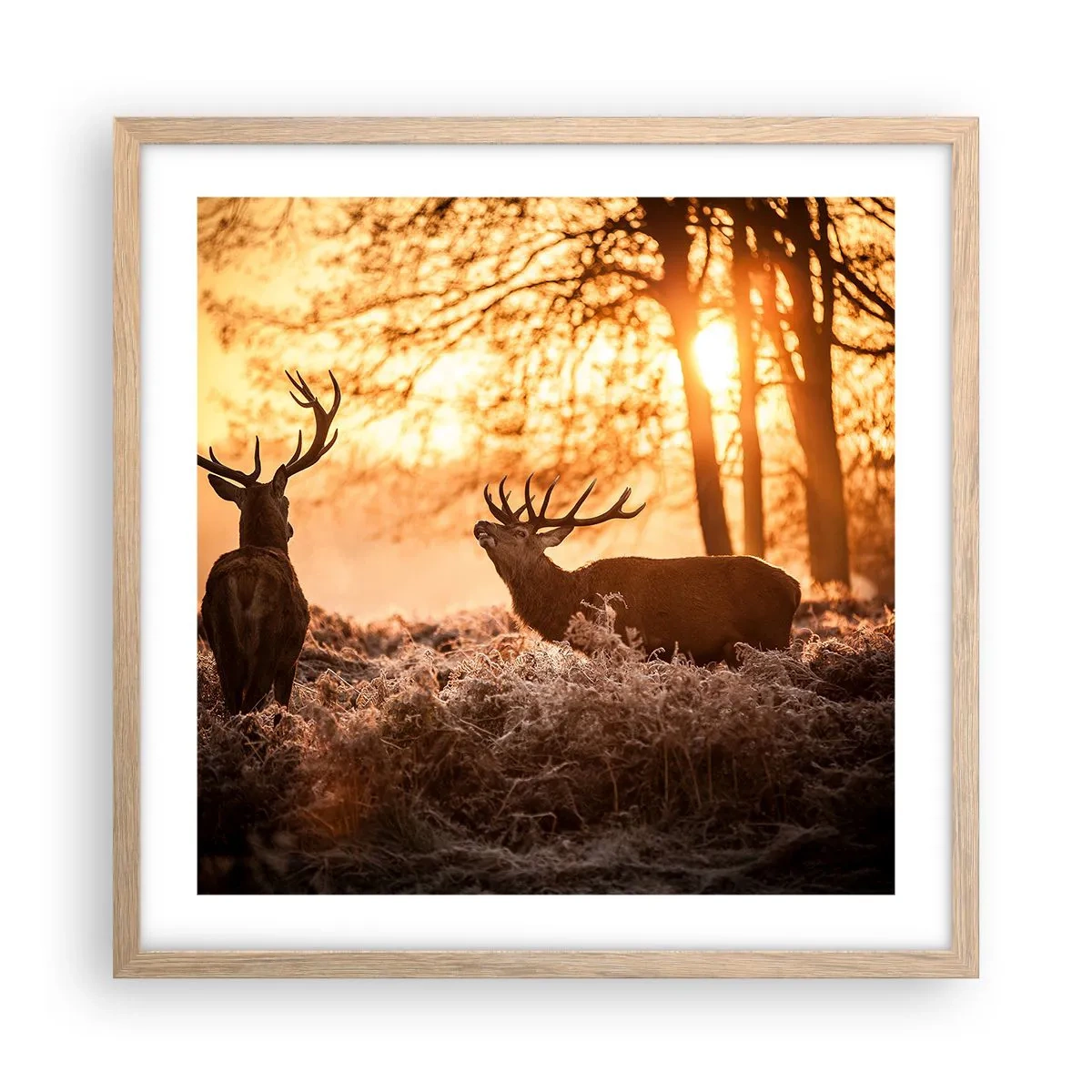Poster in light oak frame - Hunter's Dream - 50x50 cm