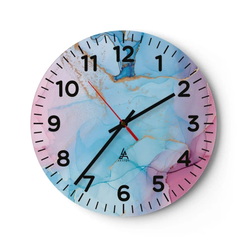 Wall clock - Clock on glass - Encounter and Permeation - 40x40 cm