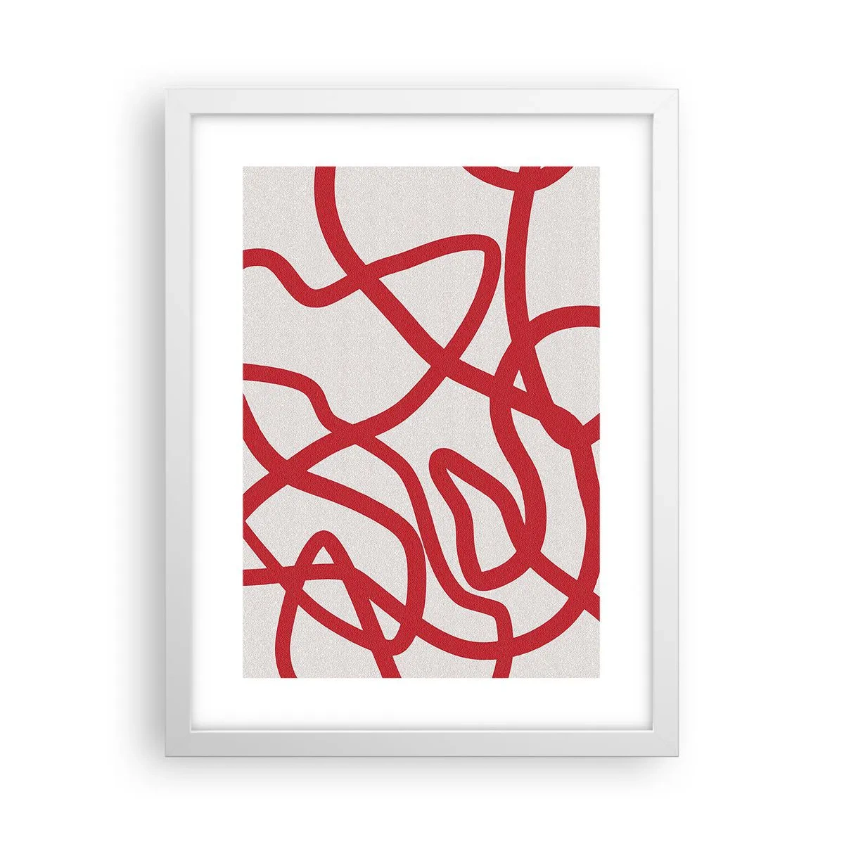 Poster in white frmae - Red on White - 30x40 cm