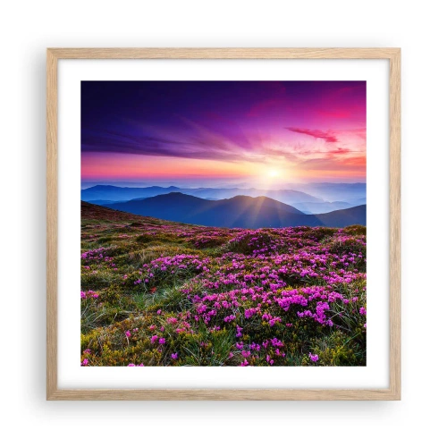 Poster in light oak frame - Smells Strongly of Herbs - 50x50 cm