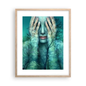 Poster in light oak frame - Submerged in Blue - 40x50 cm