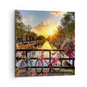 Canvas picture - Spring Morning in Amsterdam - 60x60 cm