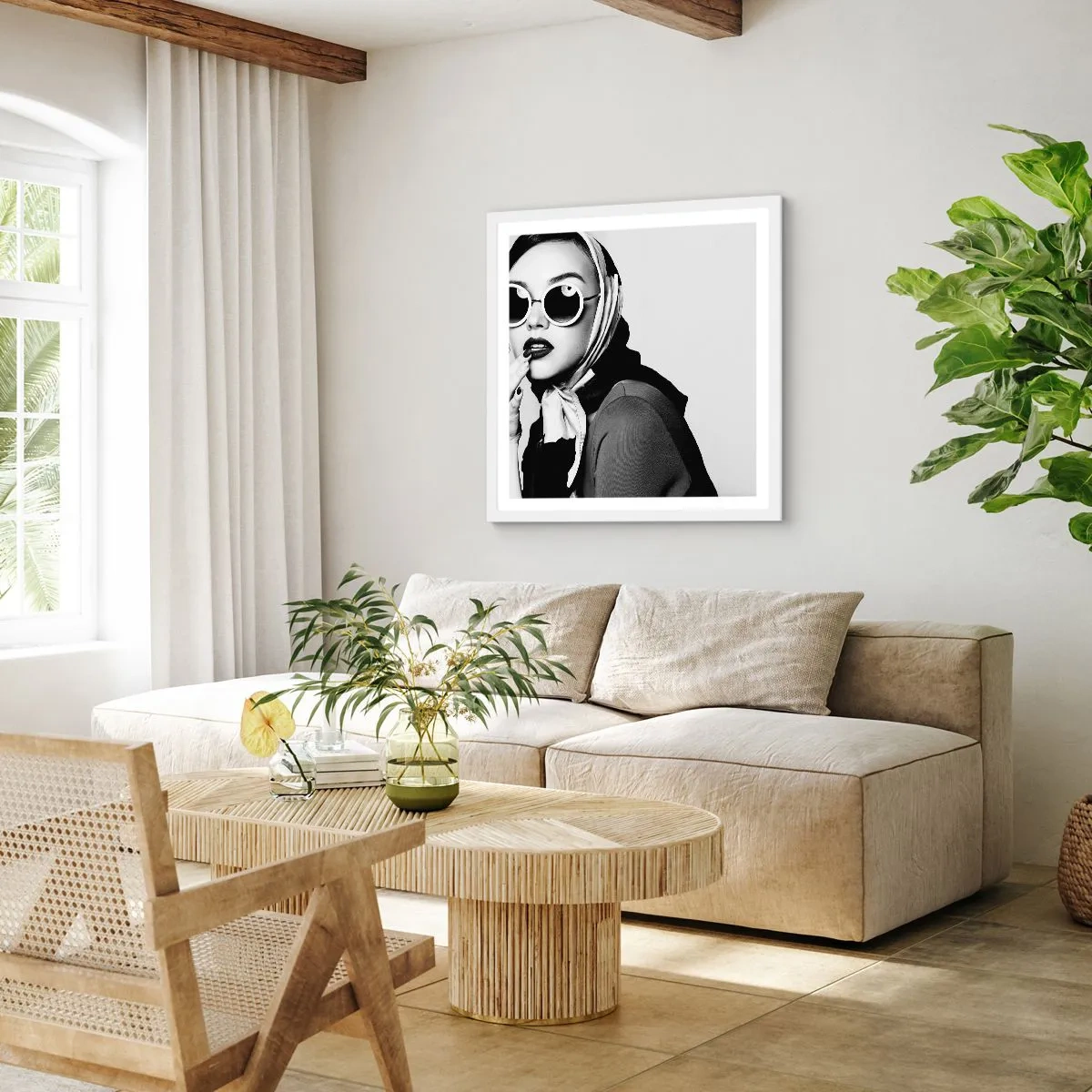 Poster in white frmae - Greetings from the 60-ies - 30x30 cm