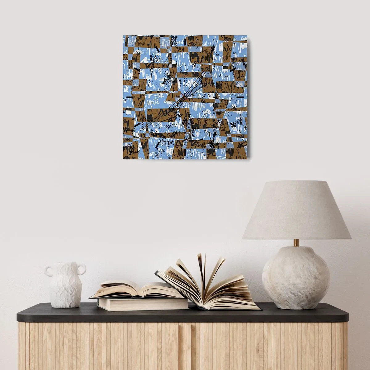 Wall clock - Clock on glass - No Folklore Cutout - 30x30 cm