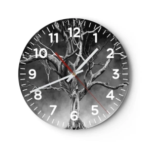 Wall clock - Clock on glass - Primordial and Sacred - 40x40 cm