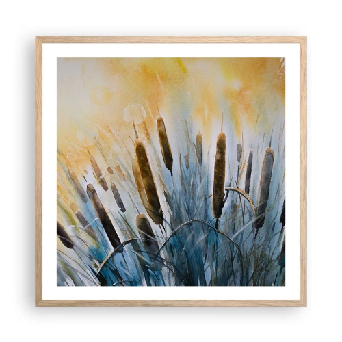 Poster in light oak frame - Coolness of Water, Heat of the Sun - 60x60 cm